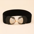 thumbnail image 6 of IQOGKRN Women's Elastic Wide Waist Belt with Buckle Stretchy Cincher for Dresses & Coats Black5 One Size, 6 of 8
