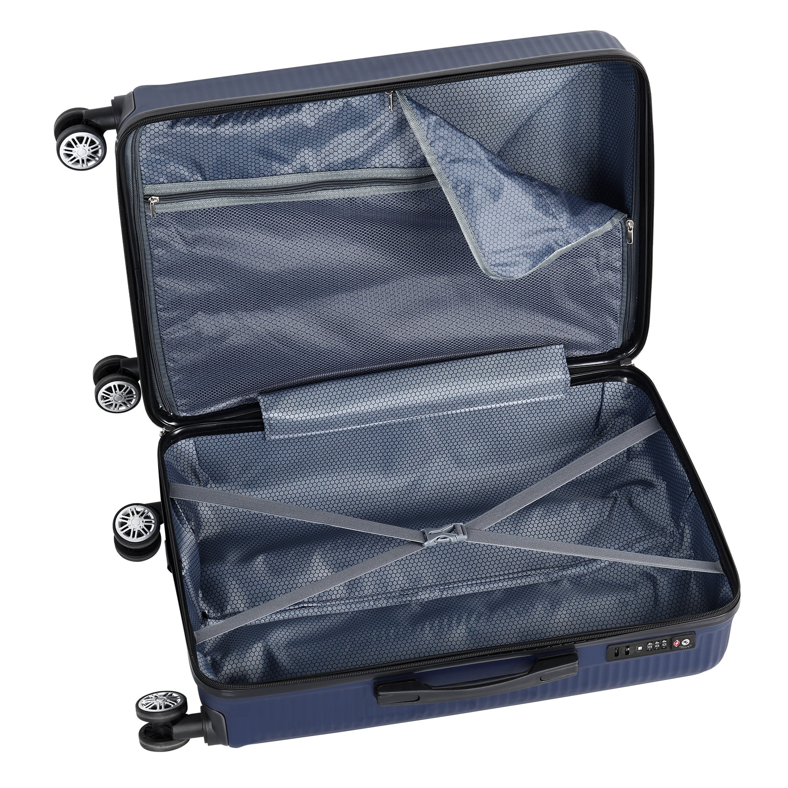 Luggage 3 Pieces Sets Suitcase Set ABS Durable Luggage Blue20"24"28"