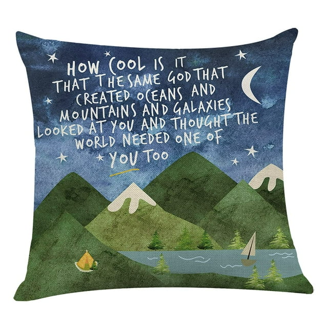Funda de almohada Littlefa Inspiring Gifts Cute Mountains Beige