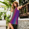 thumbnail image 2 of Naloa Leopard Neon Rainbow Gradient Print Women's Summer Spring Casual Beach Sundress,Vacation Sleeveless Tank Crewneck Loose Dresses, 2 of 7