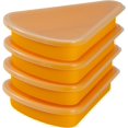 thumbnail image 4 of KEVJES 4sets Reusable Silicone Leftover Pizza Slice Storage Container with Air-tight Lids-BPA Free,Fits Single Slice up to 16\u201d,Save Space, Refrigerator organizer(4 Yellow), 4 of 8