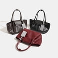 thumbnail image 6 of Women's Vintage Large Leather Tote Bag with Magnetic Closure, Fashion Shoulder Bag for Work & Business, 6 of 8