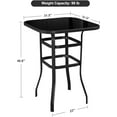 thumbnail image 2 of RONG-3 Patio Bar Table Tempered Glass, Height High Top Outdoor Pub Height Bistro Square Glass Side Table for Balcony Backyard Poolside, Black, 2 of 6