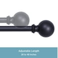 thumbnail image 3 of Kenney Newbury Black Steel Adjustable Curtain Rod 28-48" with 5/8" Diameter, 3 of 5
