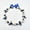 L059: White + Royal Blue, variant on Hawaiian Leis Kukui Nut Beads Necklace Cowrie Shell Flowers Leaves Graduation Luau Beach Wedding Party 59 inch Adjustable