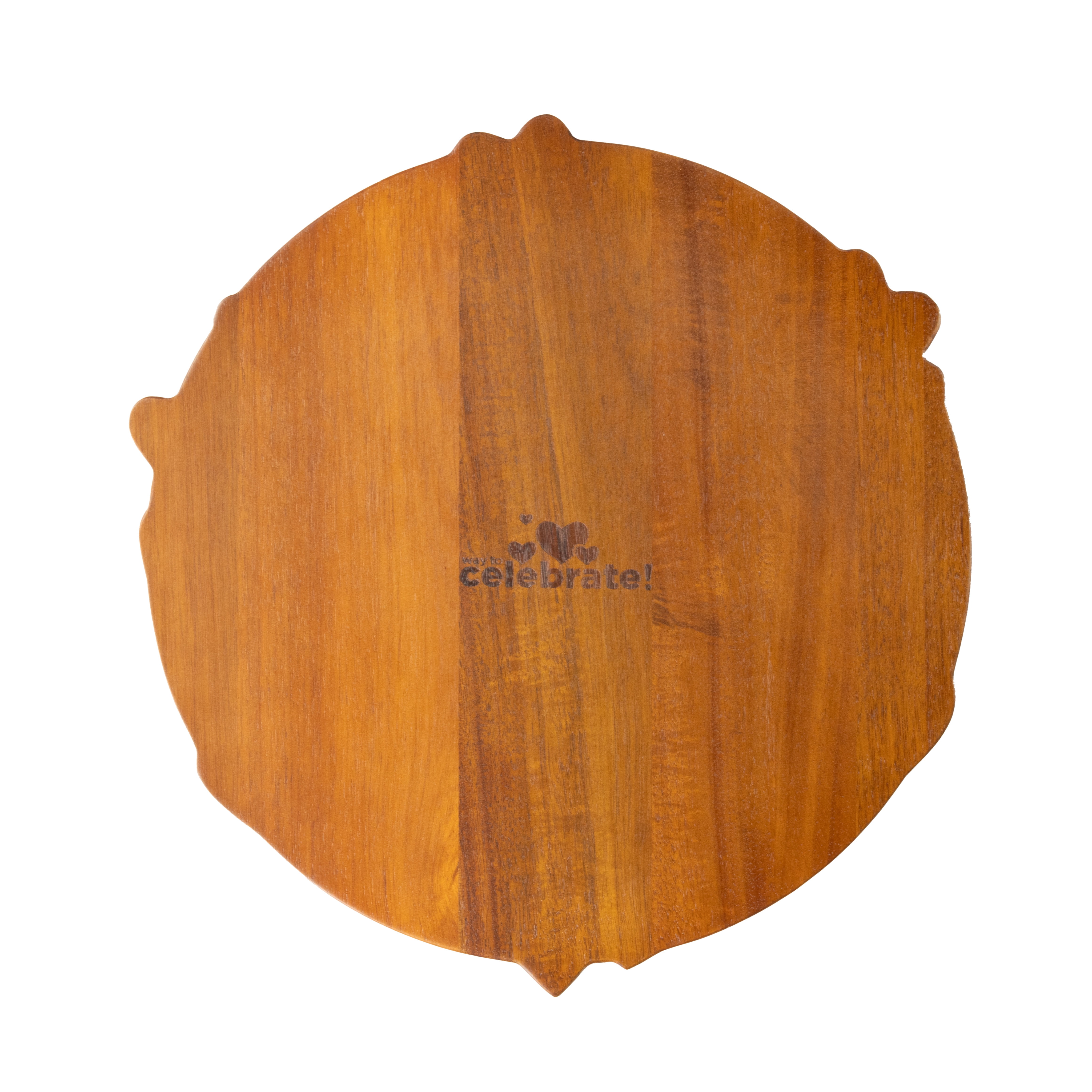 Way To Celebrate Acacia Wood Charcuterie Board for Valentine's Day, Brown, 13.32 in x 13.97 in x 0.59 in