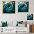 thumbnail image 4 of Designart "Majestic Motion In Teal IV" Abstract Spirals Floater Framed Canvas Wall Art, 4 of 5