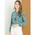 thumbnail image 2 of INSPIRE CHIC Blouse à Manches Longues à Col à Volants avec Nœud Imprimé Floral pour Femmes, 2 of 4