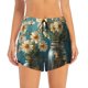 thumbnail image 2 of Balery Delicate White Daisy Jars Pantalones cortos deportivos para mujer con forro y dos bolsillos, elásticos, para entrenamiento, gimnasio, yoga-Large, 2 of 7