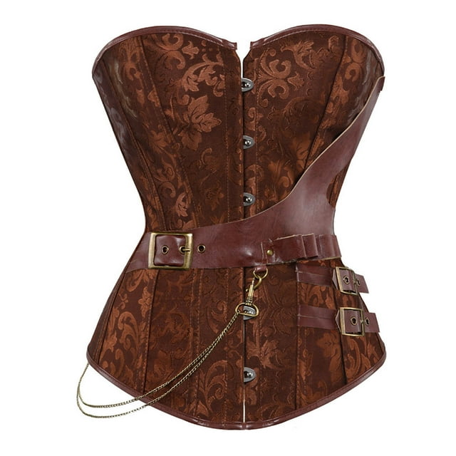 Corsé gótico de corte para mujer, ropa exterior con botones, BODYSUIT, fajas para mujer
