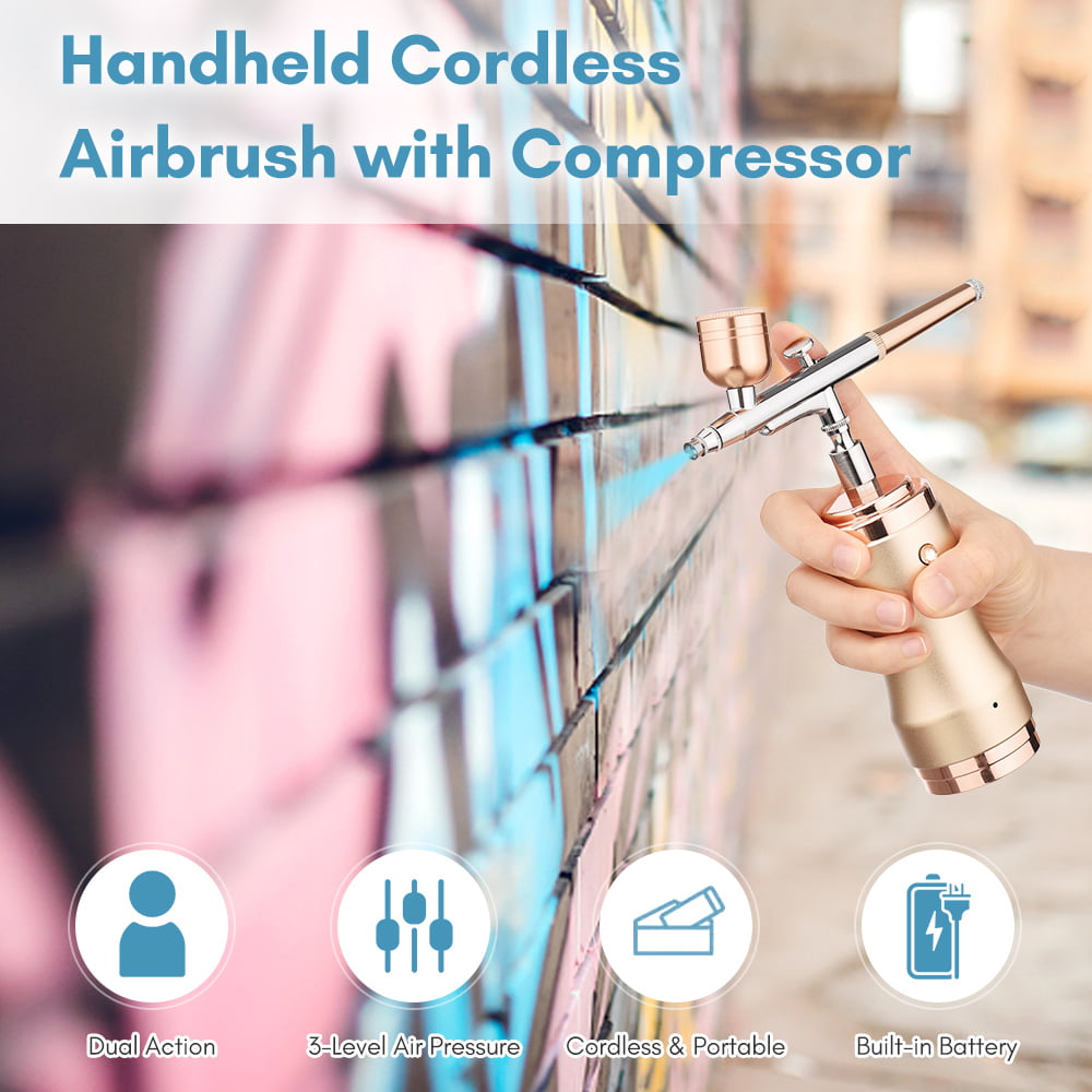 Portable Airbrush Kit with Compressor Handheld Cordless Air Brush
