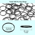 thumbnail image 6 of 100 Pcs Metal Key Rings By Ustris, 3/4 inches 25mm Split Round Metal Silver Keyring for Home/Car/Outdoor/Arts/Lanyards/Crafts Keys Organization, Split Bulk Keyrings for Keychain and Crafts, Black, 6 of 7