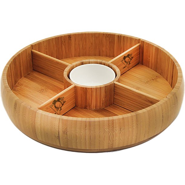 NHL Team Engraved Lazy Susan Chip and Dip