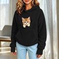 thumbnail image 2 of Splozh Cute Hoodies for Girls Solid Color Casual Girls Fashion Long Sleeve Hooded Sweatshirt Fall Winter Pullovers Hoodie Girls,Black,7-8 Years, 2 of 6