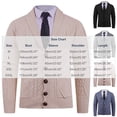 thumbnail image 3 of Lovzfmll Men's Cardigan, Shawl Collar Cable Knit Button Pocket, Casual Long Sleeve Sweater for Men, L, 3 of 5