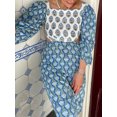 thumbnail image 3 of Women's Summer Midi Dress Retro Floral Print Long Lantern Sleeve Tie Back Slim Dress, 3 of 7