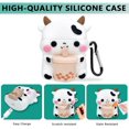 thumbnail image 3 of Paquete de 2 fundas para Airpods 1 y 2, lindas fundas 3D Kawaii de silicona suave con forma de animal, divertidas y geniales caricaturas de Boba Tea, vaca y dinosaurio, funda para Apple Airpod con, 3 of 5