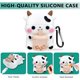 thumbnail image 3 of 2 Pack for Airpods 1&2 Case Cover,Cute 3D Kawaii Soft Silicone Animal Funny Cool Cartoon Boba Tea Cow & Dinosaur Character Shape Apple Airpod Case wit, 3 of 4