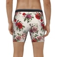 thumbnail image 4 of Xecao Rose Flowers Print Boxer Briefs for Men's Stretch Moisture-Wicking Underwear, Mid-Rise Classics breathable fabric, 4 of 7