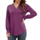 thumbnail image 4 of Blusa con cuello en V Nikou mujer holgada manga larga fruncida, 4 of 6