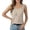 Khaki, variant on Knit Tank Top Sleeveless Low Round Neck Flowy Casual Tunic Blouse with Waist Tie Athletic Top Women Loose