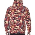 thumbnail image 7 of Pofeuu Skull record Guitar music Print Mens Casual Hooded Collar Drawstring Hoodies Pullover Sweatshirts Casual Long Sleeve Shirts-XX-Large, 7 of 7