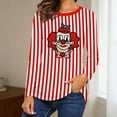 thumbnail image 2 of DHFJKG Long Sleeve T Shirt For Women Carnival Striped Graphic Tee Holiday Festival Crewneck Shirt Spring Fall Loose Fit Tunic Stylish Tops, 2 of 4