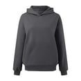 thumbnail image 3 of Vedolay Fall Tops for Women 2023 Hoodies for Women 2023 Oversized Sweatshirts Turtleneck Pullover Long Sleeve Hoodies Tops,Dark Gray M, 3 of 5