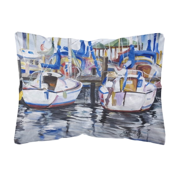 Carolines Treasures JMK1054PW1216 Sailboats Canvas Fabric Decorative Pillow  12H x16W multicolor