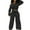 Black, variant on Sriper Lounge Sets for Women Fashion Lounge 2 Piece Outfits Off The Shoulder Long Sleeve Crop Tops Soild Color Comfy Sweatpants High Waisted Baggy Wide Leg Pant Casual Sweatpants Streetwear Workout