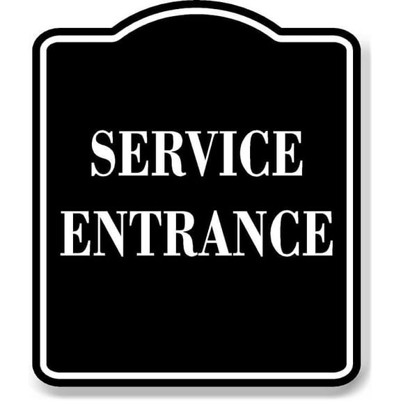 Service Entrance BLACK Aluminium Composite Sign 8.5''x10''