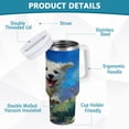 thumbnail image 5 of 40 oz Insulated Stainless Steel Tumbler Double Wall Stainless Steel Tumbler with 2-Way Drinking The Dog Is Running, 5 of 9
