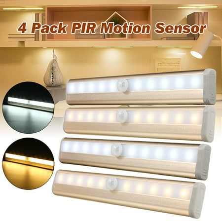 1 4x 10 Led Cordless Under Cabinet Lighting Stick On Closet Lights Led Cordless Under Cabinet Lighting