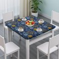 thumbnail image 3 of Blue Sun Moon Star Pattern Square Fitted Tablecloth with Elastic Edge,Square Table Cover,Washable Elastic Table Cover for Home Kitchen Party Decor 36"x36", 3 of 6