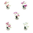 thumbnail image 2 of BrowQuartz Artificial Orchid Fake Flowers Silk Simulated Plants Faux Plant Indoor Outdoor for Wedding Desk Centerpiece Living Room White Purple Core, 2 of 6