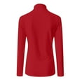 thumbnail image 3 of Lumtrix Women's Mock Turtle Neck Long Sleeve T Shirts Basic Lightweight Stretch Slim Fitted Tops Fall & Winter for Underwear Soft Casual Tops Red S, 3 of 5