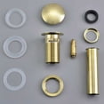 thumbnail image 2 of Desagüe y accesorios para lavabo y desagüe de aguas residuales del lavabo del baño en latón dorado cepillado, moderno tapón de presión y clic con ranura de rebosadero, 2 of 5
