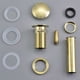 thumbnail image 2 of Desagüe y accesorios para lavabo y desagüe de aguas residuales del lavabo del baño en latón dorado cepillado, moderno tapón de presión y clic con ranura de rebosadero, 2 of 5