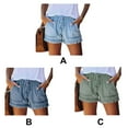 thumbnail image 4 of Sonducket Pantalones cortos de mezclilla Cordón Transpirable Mujeres Jean Pantalones de chándal con bolsillo Ejercicio Fitness Ropa de verano Prendas para la parte inferior del cuerpo Azul claro M, 4 of 6