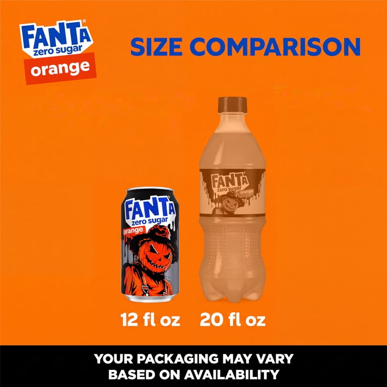 FANTARO 2点セット Fanta Zero Sugar Orange Soda Pop Fridge Pack Cans, 12 fl oz, 12