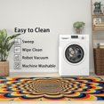 thumbnail image 4 of 5x8 Rug, Optical Illusion Rug Washable Non Slip Soft for Living Room Bedroom, 70s Kaleidoscope Vintage Area Rug, 3D Visual Illusion Carpet, Optical Illusion Home Decor & Gifts, 4 of 7