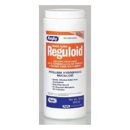 Rugby Reguloid Natural Vegetable Bulk-Forming Laxative Orange Flavor Powder, 19 Oz.