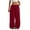 Wine, variant on Mlqidk Wide Leg Pants Woman Casual High Waist Gauze Pants Flowy Wide-Leg Cotton Linen Trousers Plus Size Loose Fit Solid Color Drawstring Pants Army Green M