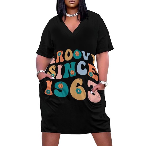 Groovy Since 1963 61th Birthday Retro Groovy Birthday Loose Pocket Dress luxury woman party dress dresses women summer 2025