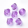 thumbnail image 2 of 500gs Transparent Acrylic Beads Bicone Dark Violet 8x7.5mm Hole: 2mm about 2640pcs/500g, 2 of 2
