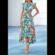 thumbnail image 4 of Vestido Midi Estampado con Escote en V, Mangas Plisadas y Volantes, Imagen 3 S, 4 of 7