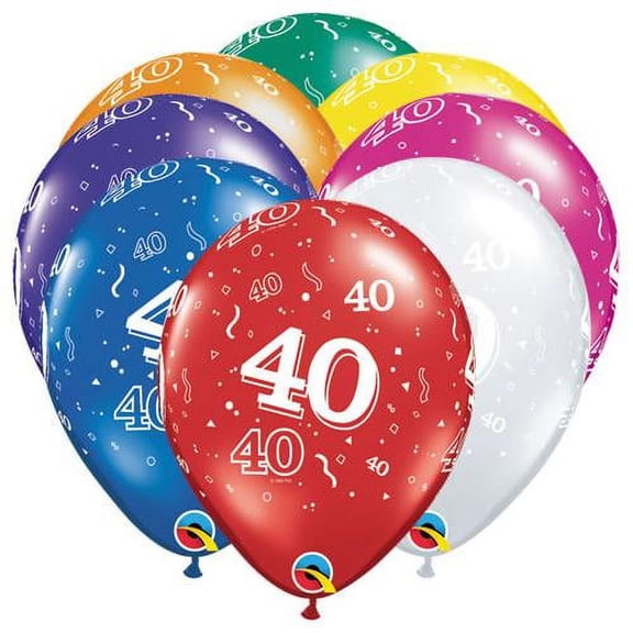 LOONBALLOON Birthday-age-related Balloons, 11″ 40-A-ROUND - JEWEL ASSORTMENT