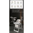 thumbnail image 6 of Baby Feeding High Chairs,Baby Portable Folding Dining Chairs for 6 Months to 3 Years,Adjustable Height,PU leather,Unisex,WHITE, 6 of 8