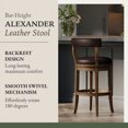 thumbnail image 2 of Maven Lane Alexander Tabouret de Bar, Fini Noyer, avec Cuir Végane Marksman Saddle, 2 of 6