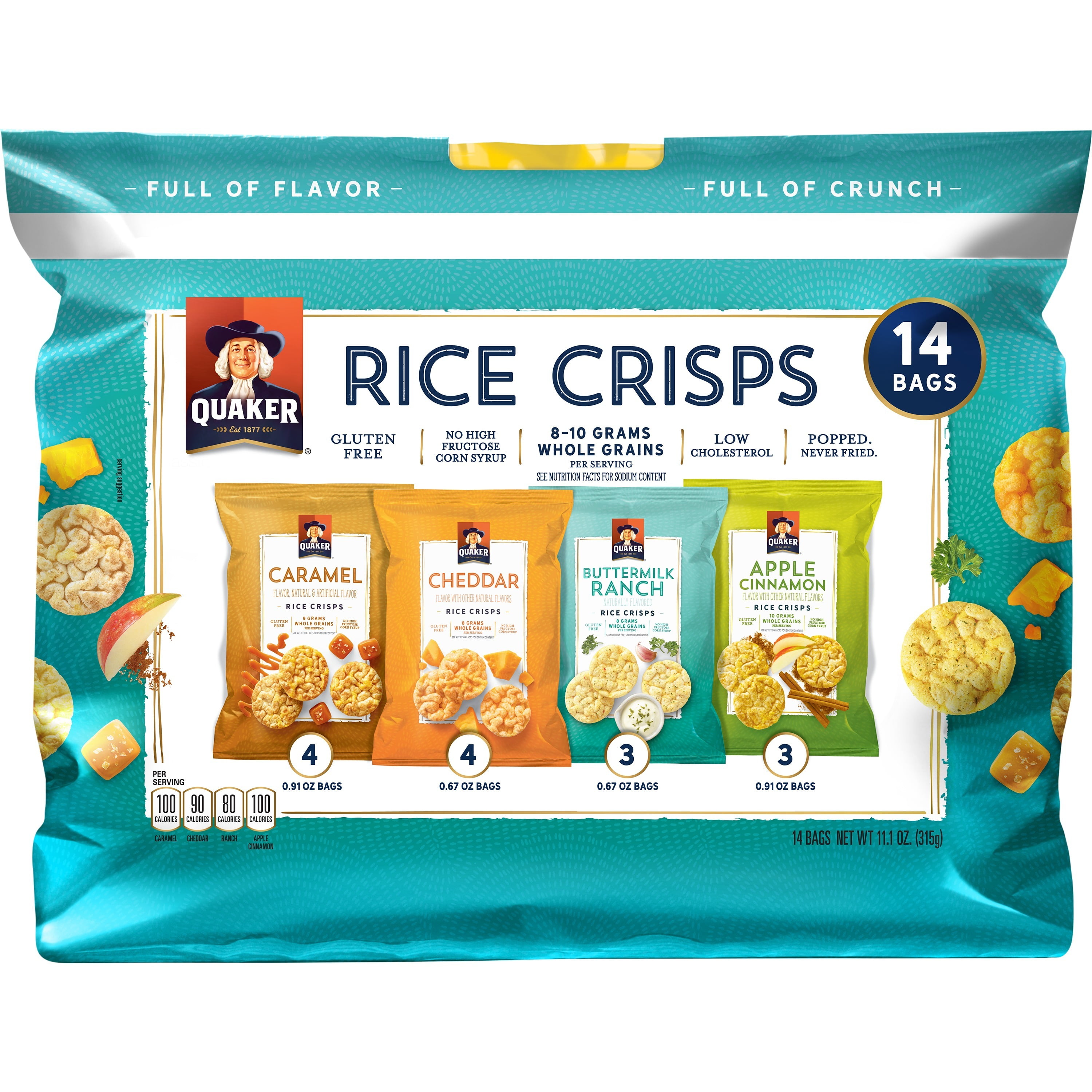 Quaker Rice Crisps Variety Pack, 11.1 Oz., 14 Count